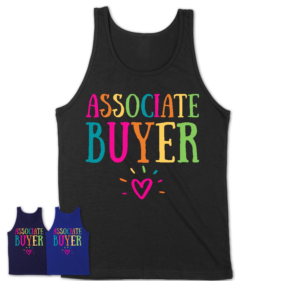 Associate Buyer Rainbow Lettering Heart Shirt, Employee Appreciation Gifts