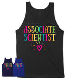 Associate Scientist Rainbow Lettering Heart Shirt, Employee Appreciation Gifts