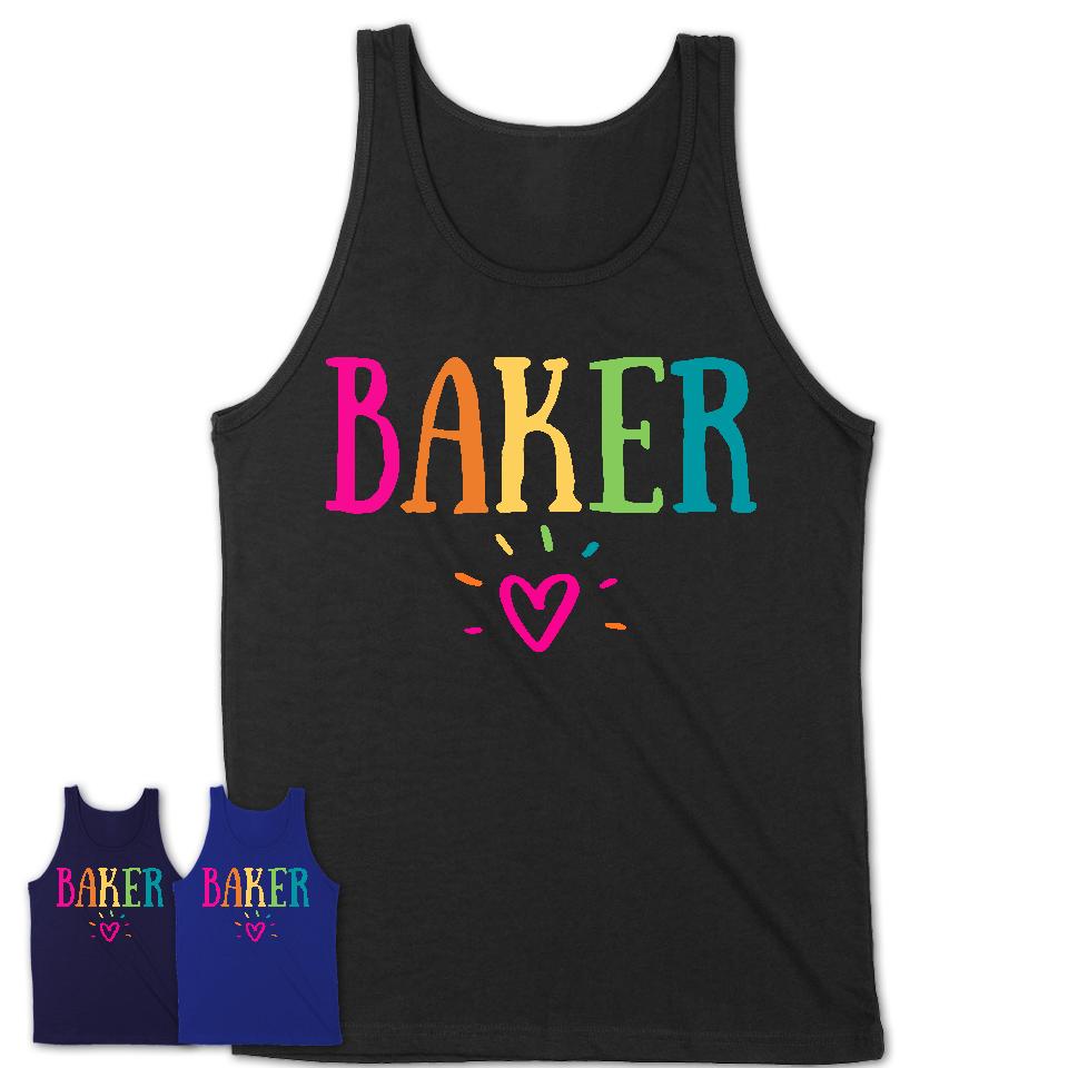 Baker Rainbow Lettering Heart Shirt, Employee Appreciation Gifts