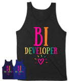 Bi Developer Rainbow Lettering Heart Shirt, Employee Appreciation Gifts