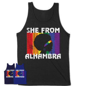 Black Girl She From Alhambra California Shirt LGBT Pride Gift