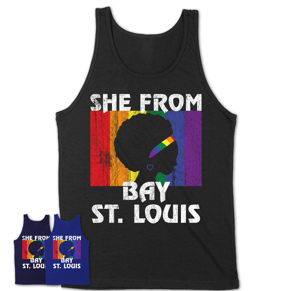 Black Girl She From Bay St. Louis Mississippi Shirt LGBT Pride Gift