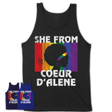 Black Girl She From Coeur d'Alene Idaho Shirt LGBT Pride Gift