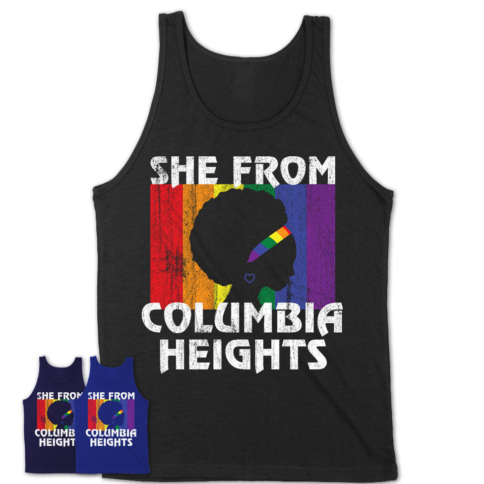 Black Girl She From Columbia Heights Minnesota Shirt LGBT Pride Gift