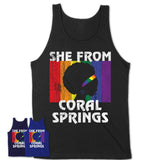 Black Girl She From Coral Springs Florida Shirt LGBT Pride Gift