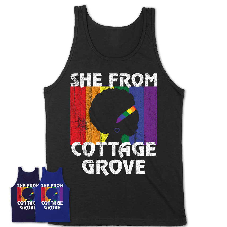 Black Girl She From Cottage Grove Minnesota Shirt LGBT Pride Gift