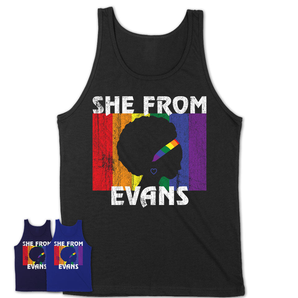 Black Girl She From Evans Georgia Shirt LGBT Pride Gift