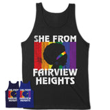 Black Girl She From Fairview Heights Illinois Shirt LGBT Pride Gift