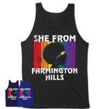 Black Girl She From Farmington Hills Michigan Shirt LGBT Pride Gift