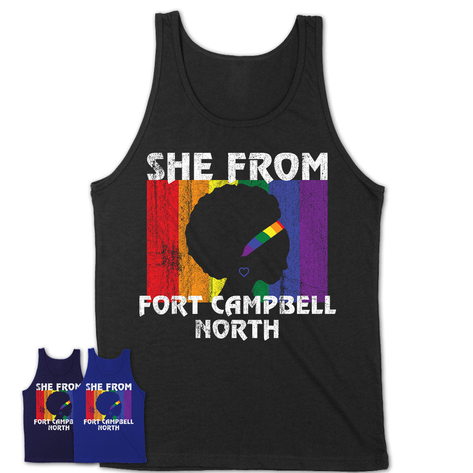 Black Girl She From Fort Campbell North Kentucky Shirt LGBT Pride Gift