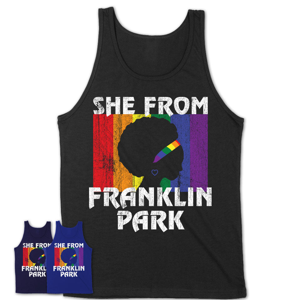Black Girl She From Franklin Park Illinois Shirt LGBT Pride Gift