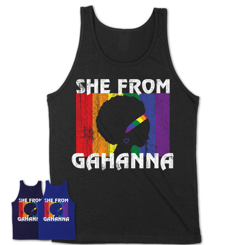 Black Girl She From Gahanna Ohio Shirt LGBT Pride Gift
