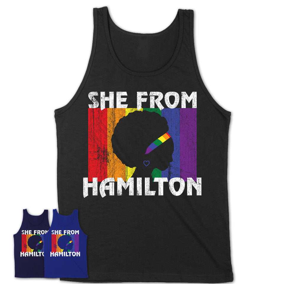 Black Girl She From Hamilton Ohio Shirt LGBT Pride Gift