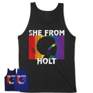 Black Girl She From Holt Michigan Shirt LGBT Pride Gift