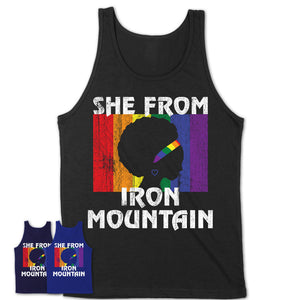 Black Girl She From Iron Mountain Michigan Shirt LGBT Pride Gift