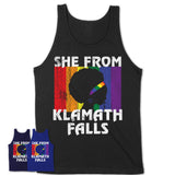Black Girl She From Klamath Falls Oregon Shirt LGBT Pride Gift