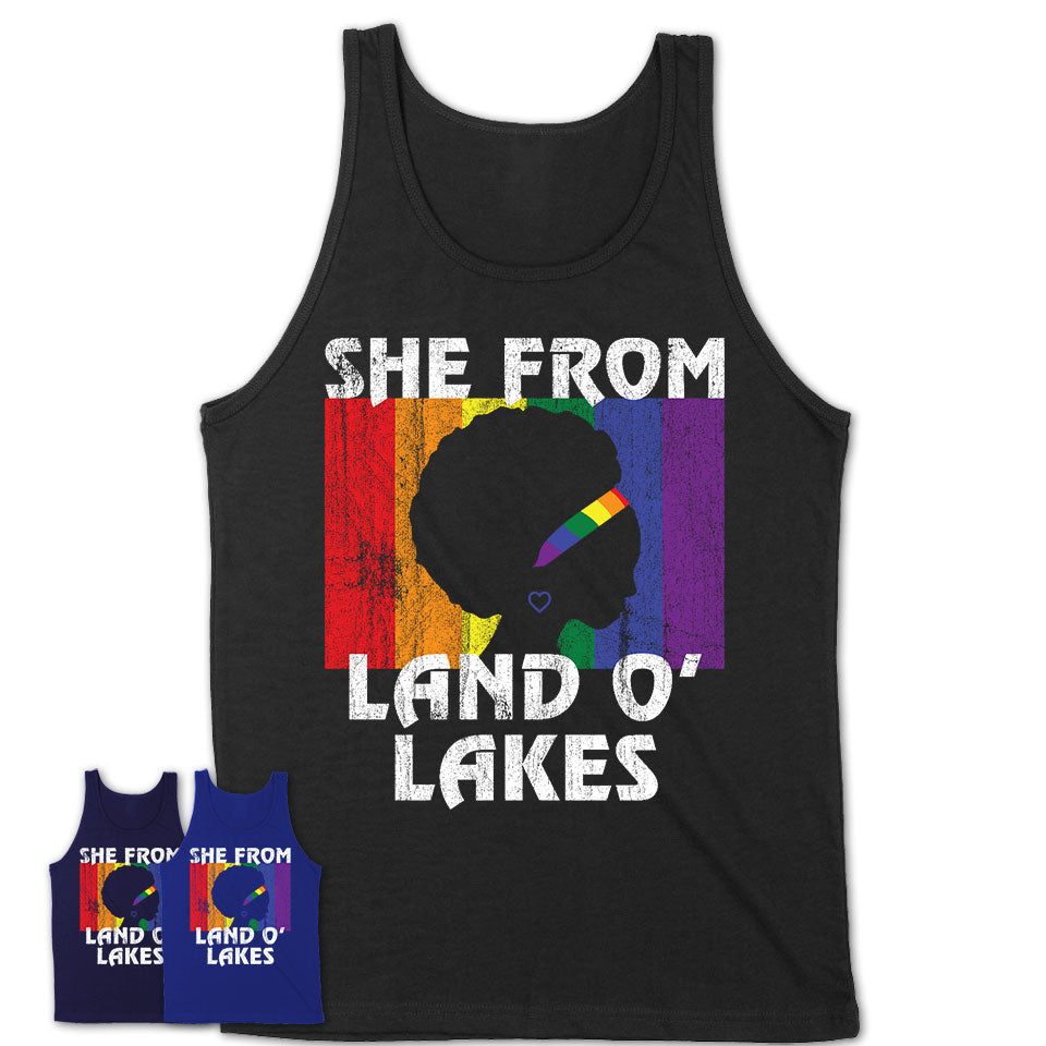 Black Girl She From Land O' Lakes Florida Shirt LGBT Pride Gift