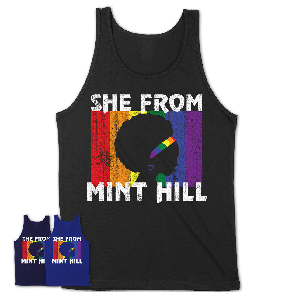 Black Girl She From Mint Hill North Carolina Shirt LGBT Pride Gift