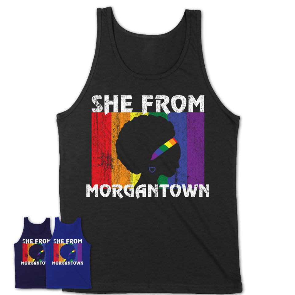 Black Girl She From Morgantown West Virginia Shirt LGBT Pride Gift