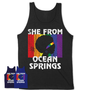 Black Girl She From Ocean Springs Mississippi Shirt LGBT Pride Gift