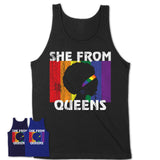 Black Girl She From Queens New York Shirt LGBT Pride Gift