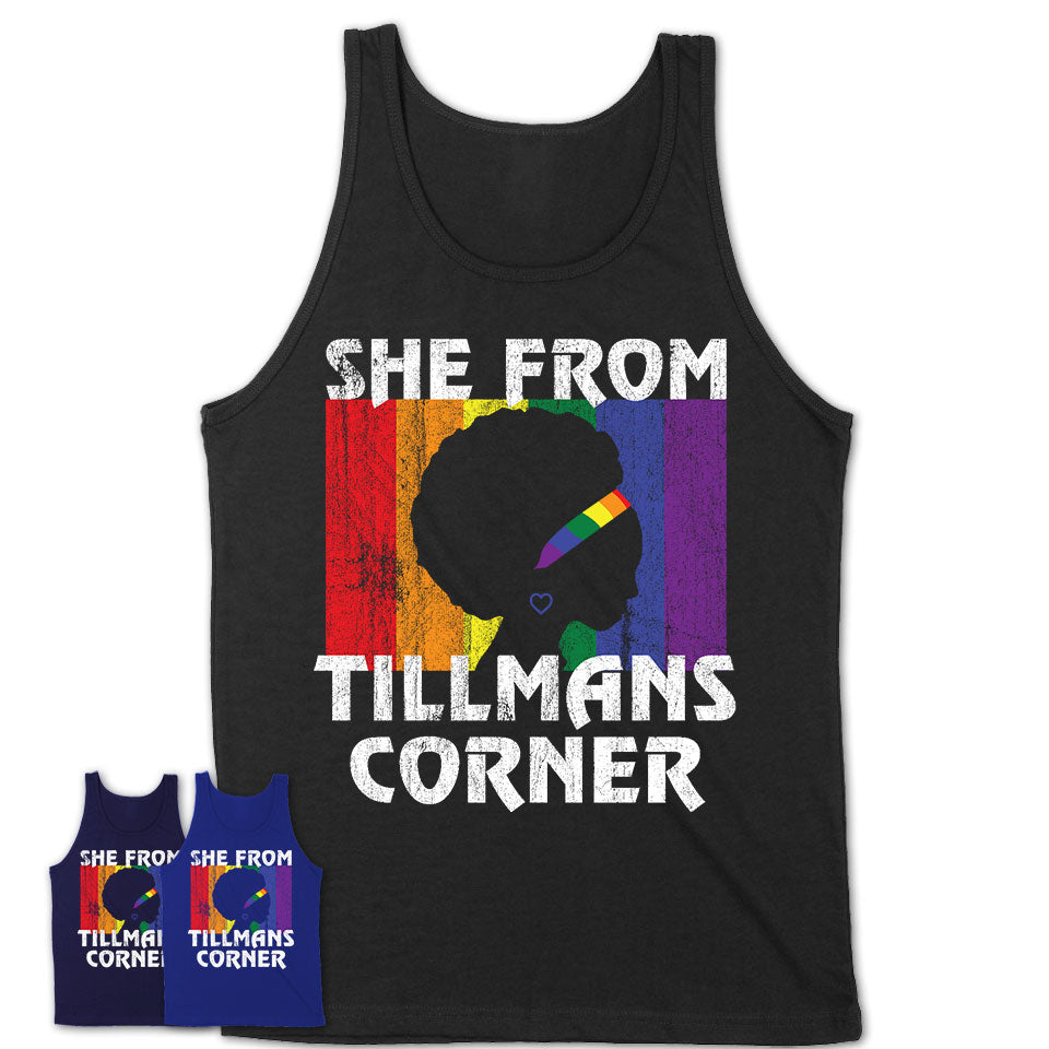 Black Girl She From Tillmans Corner Alabama Shirt LGBT Pride Gift