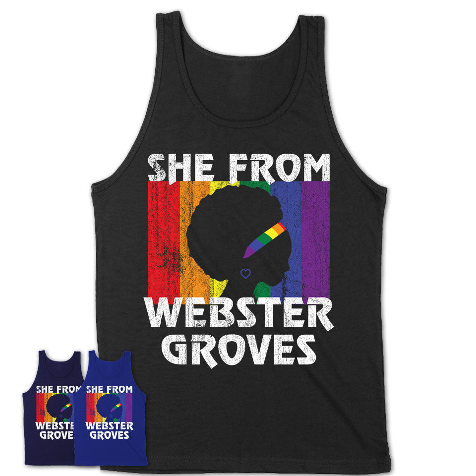 Black Girl She From Webster Groves Missouri Shirt LGBT Pride Gift