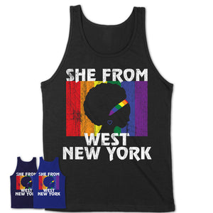Black Girl She From West New York New Jersey Shirt LGBT Pride Gift