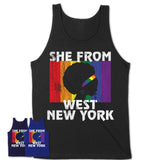 Black Girl She From West New York New Jersey Shirt LGBT Pride Gift