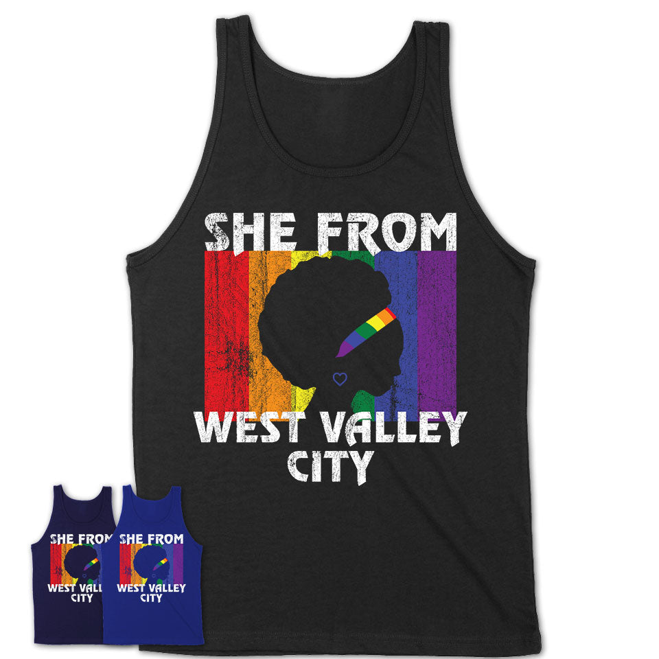 Black Girl She From West Valley City Utah Shirt LGBT Pride Gift