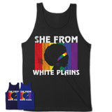 Black Girl She From White Plains New York Shirt LGBT Pride Gift