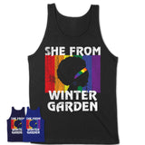Black Girl She From Winter Garden Florida Shirt LGBT Pride Gift