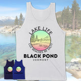 Black Pond Vermont Lake Life Cuz Beaches Be Salty Fishing Camping Team Shirt