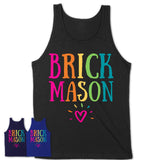 Brick Mason Rainbow Lettering Heart Shirt, Employee Appreciation Gifts