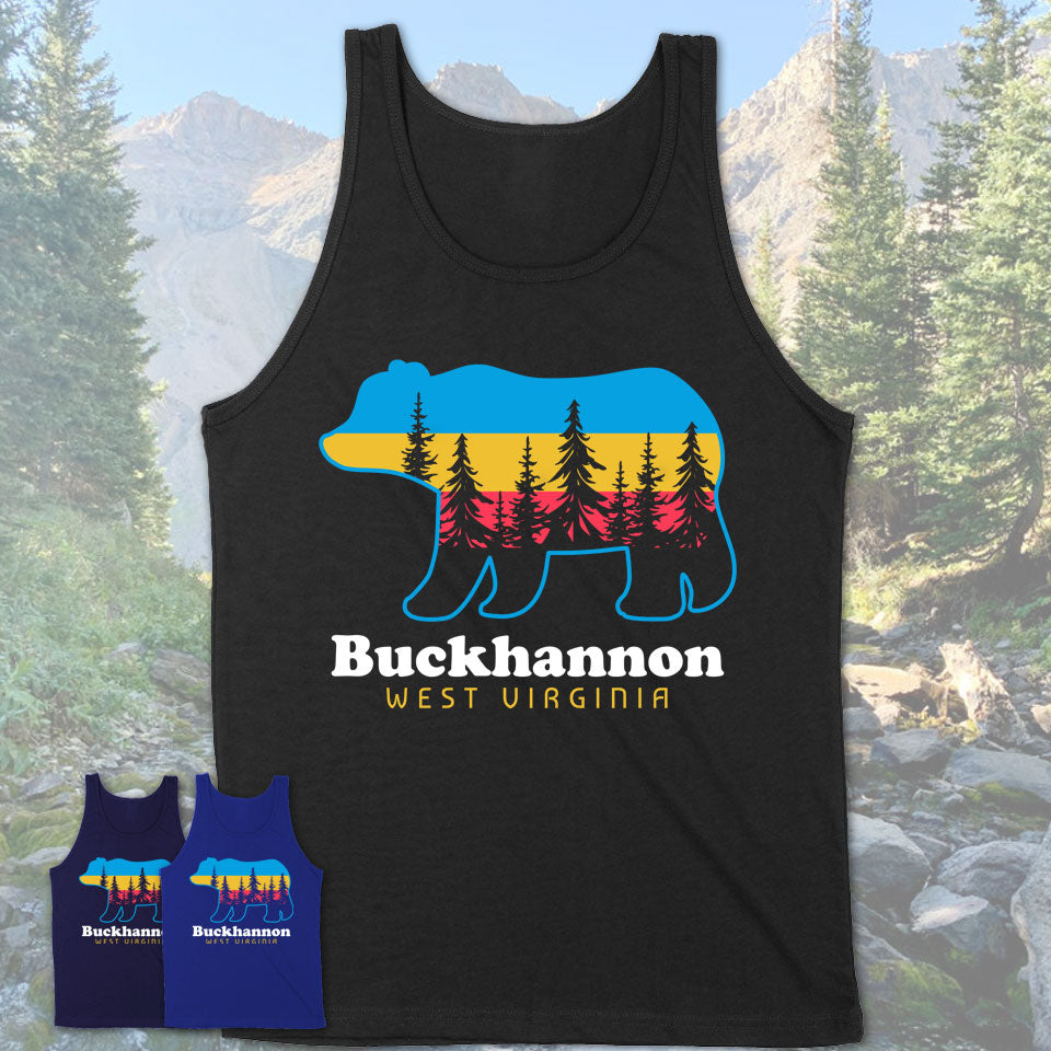 Buckhannon West Virginia Funny Mountain Hiking Camping Adventure Bear Pattern Vintage Gift Shirt
