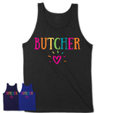 Butcher Rainbow Lettering Heart Shirt, Employee Appreciation Gifts