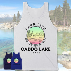 Caddo lake Texas Lake Life Cuz Beaches Be Salty Fishing Camping Team Shirt