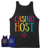 Casino Host Rainbow Lettering Heart Shirt, Employee Appreciation Gifts