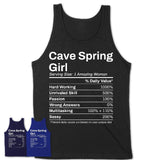 Cave Spring Girl Virginia Nutrition Facts Proud Vintage Sport Born Living City Home Roots USA Gift Women T-Shirt