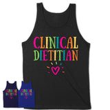 Clinical Dietitian Rainbow Lettering Heart Shirt, Employee Appreciation Gifts
