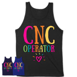 Cnc Operator Rainbow Lettering Heart Shirt, Employee Appreciation Gifts