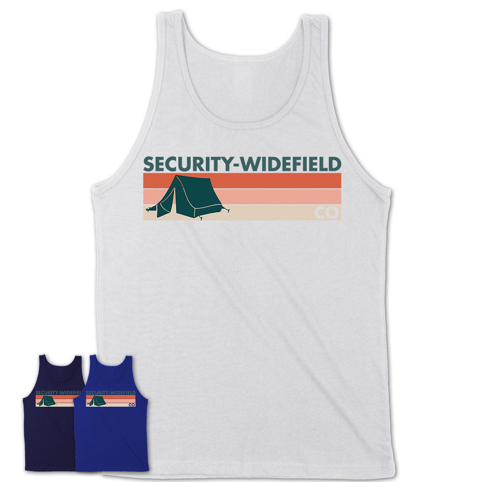 Colorado Security-Widefield Camping Shirt for Family Teammates Vintage Retro Colors