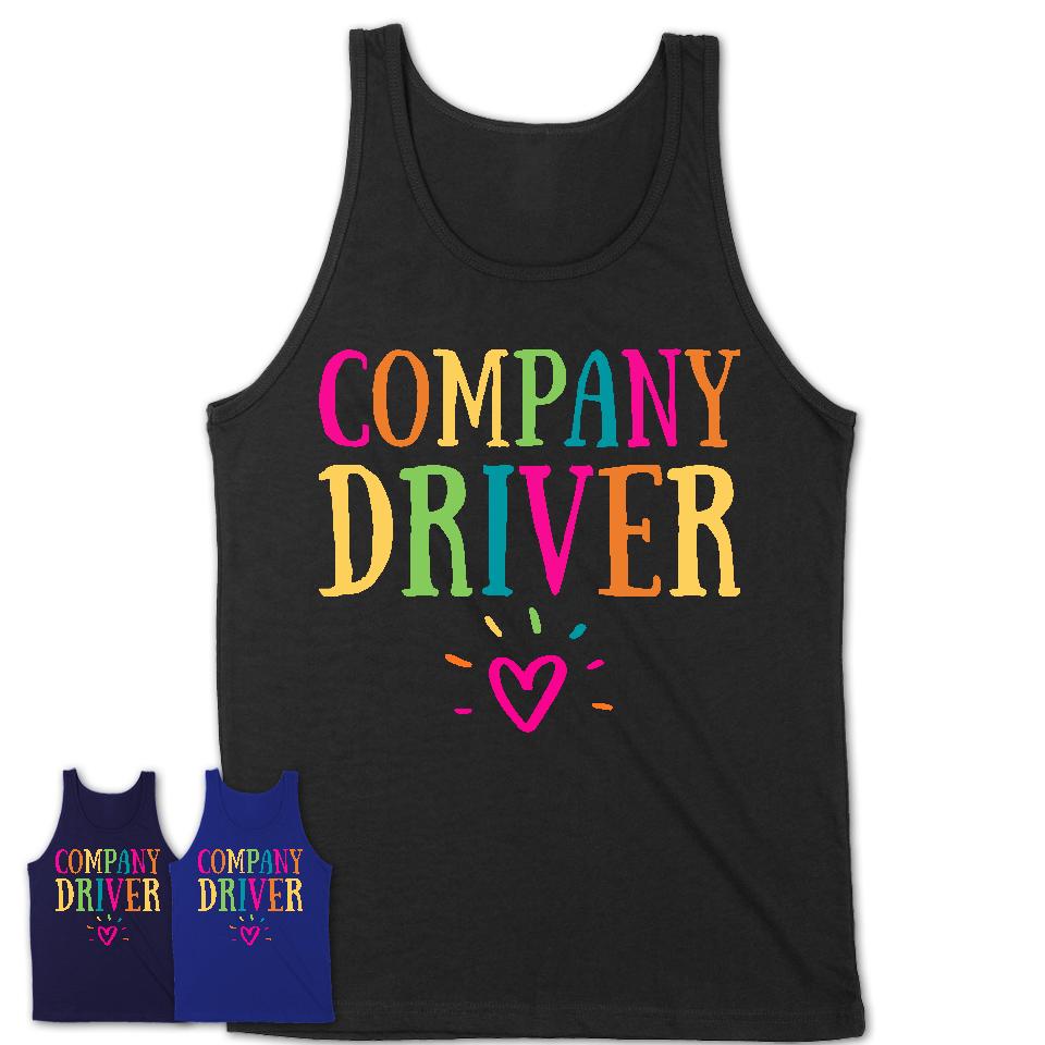 Company Driver Rainbow Lettering Heart Shirt, Employee Appreciation Gifts