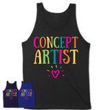Concept Artist Rainbow Lettering Heart Shirt, Employee Appreciation Gifts