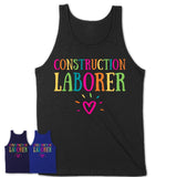 Construction Laborer Rainbow Lettering Heart Shirt, Employee Appreciation Gifts