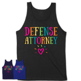 Defense Attorney Rainbow Lettering Heart Shirt, Employee Appreciation Gifts