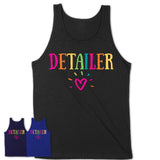 Detailer Rainbow Lettering Heart Shirt, Employee Appreciation Gifts