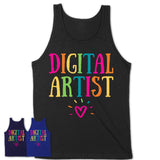 Digital Artist Rainbow Lettering Heart Shirt, Employee Appreciation Gifts