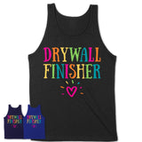 Drywall Finisher Rainbow Lettering Heart Shirt, Employee Appreciation Gifts