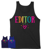 Editor Rainbow Lettering Heart Shirt, Employee Appreciation Gifts
